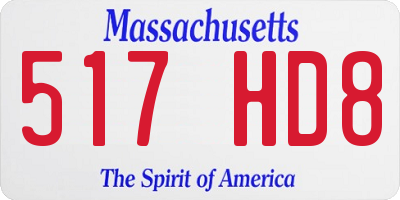 MA license plate 517HD8
