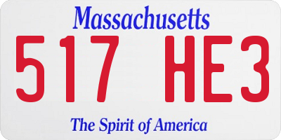 MA license plate 517HE3