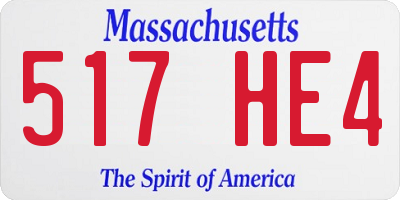 MA license plate 517HE4