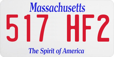 MA license plate 517HF2