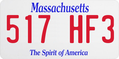 MA license plate 517HF3