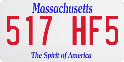 MA license plate 517HF5