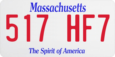 MA license plate 517HF7