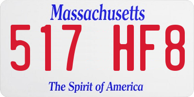 MA license plate 517HF8