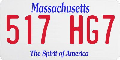 MA license plate 517HG7