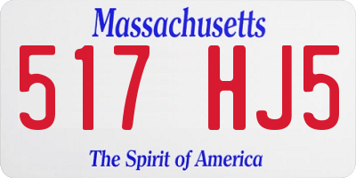 MA license plate 517HJ5