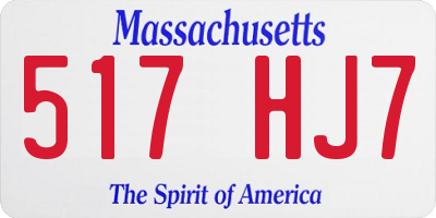 MA license plate 517HJ7