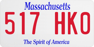 MA license plate 517HK0