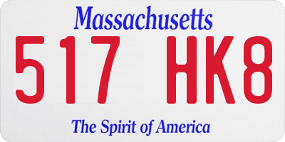 MA license plate 517HK8