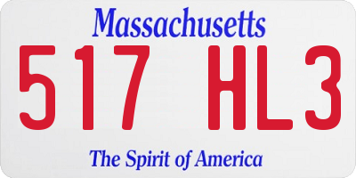 MA license plate 517HL3