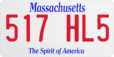 MA license plate 517HL5