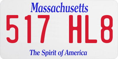 MA license plate 517HL8