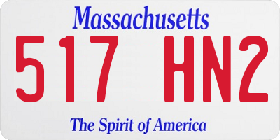 MA license plate 517HN2