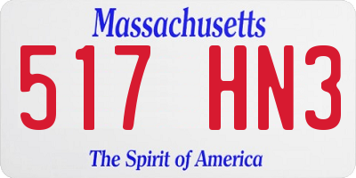 MA license plate 517HN3