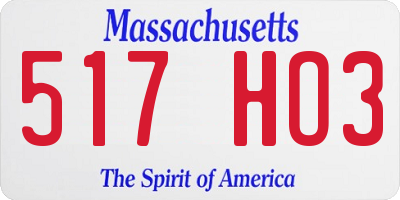 MA license plate 517HO3