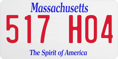 MA license plate 517HO4