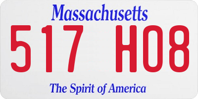MA license plate 517HO8