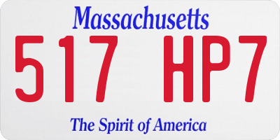 MA license plate 517HP7