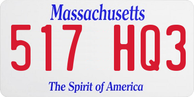 MA license plate 517HQ3