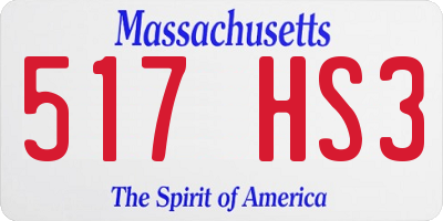 MA license plate 517HS3
