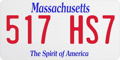 MA license plate 517HS7