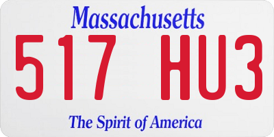 MA license plate 517HU3