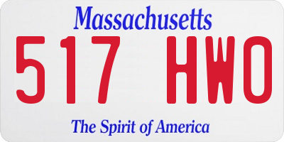 MA license plate 517HW0