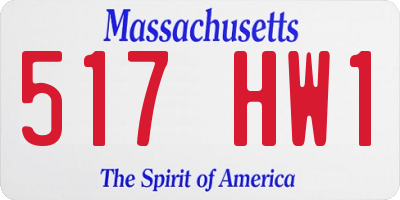MA license plate 517HW1