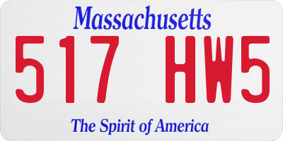 MA license plate 517HW5