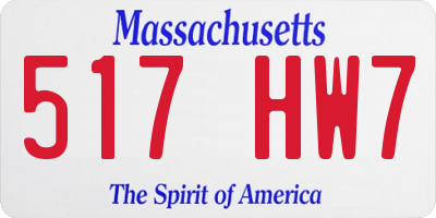 MA license plate 517HW7