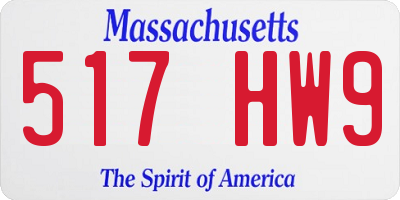 MA license plate 517HW9