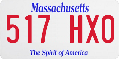MA license plate 517HX0