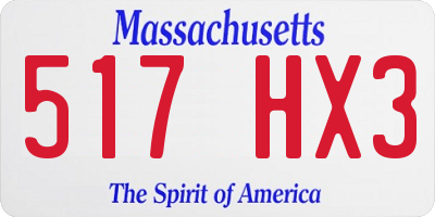 MA license plate 517HX3