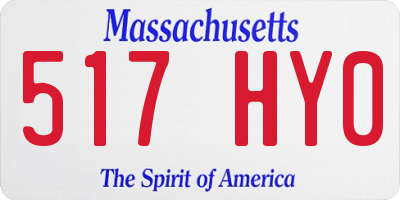 MA license plate 517HY0