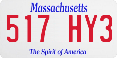 MA license plate 517HY3