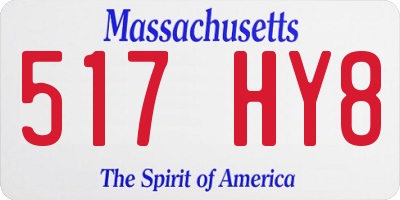 MA license plate 517HY8