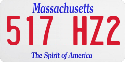 MA license plate 517HZ2