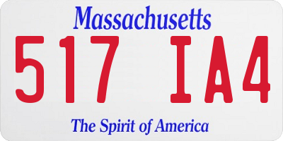 MA license plate 517IA4