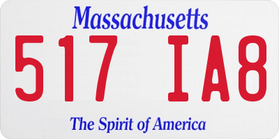 MA license plate 517IA8