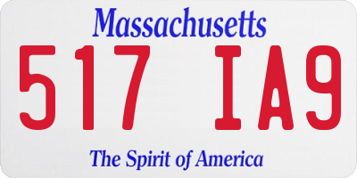 MA license plate 517IA9