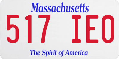 MA license plate 517IE0