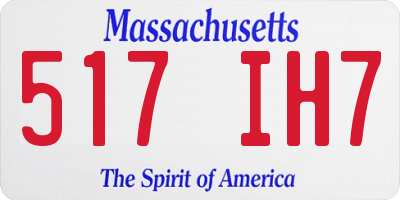 MA license plate 517IH7