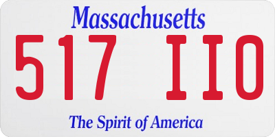 MA license plate 517II0