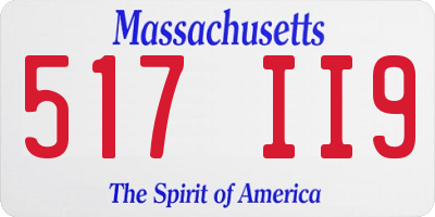 MA license plate 517II9