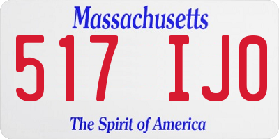 MA license plate 517IJ0