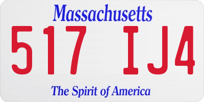 MA license plate 517IJ4