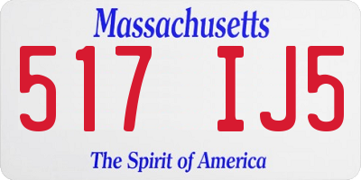 MA license plate 517IJ5
