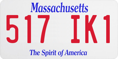 MA license plate 517IK1