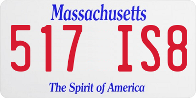 MA license plate 517IS8