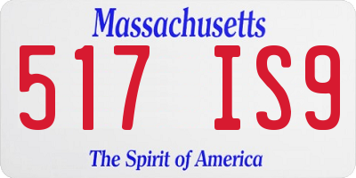 MA license plate 517IS9